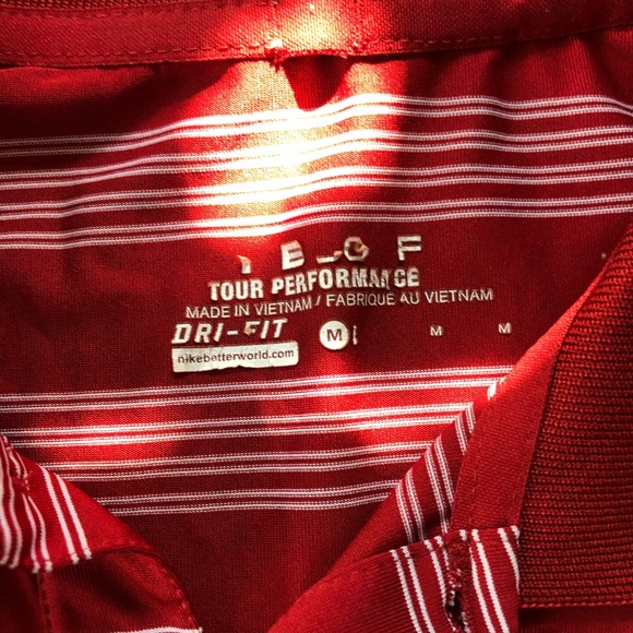 Nike Golf Tour Performance Dri-Fit Red Polo Medium - Picture 6 of 6